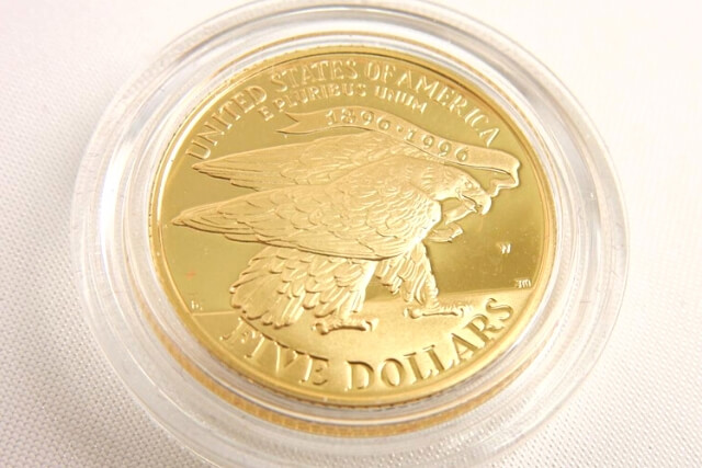 1995年アンドラ公国アトランタオリンピック5オンスプルーフ銀貨 純金1g