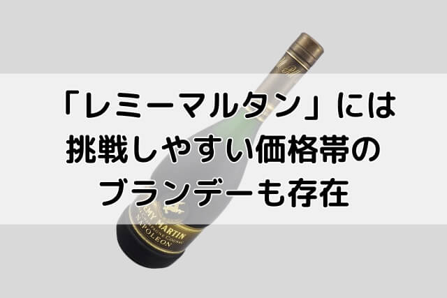 「レミーマルタン」には挑戦しやすい価格帯のブランデーも存在