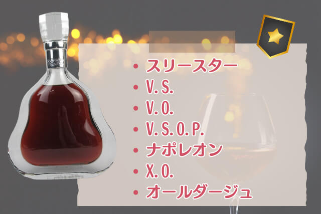 ブランデーの「VSOP」や「XO」など種類の違いについて